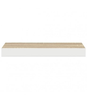 vidaXL Floating Wall Shelf Oak and White 40x23.5x3.8 cm MDF