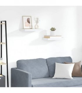vidaXL Floating Wall Shelves 2 pcs Oak and White 50x23.5x3.8 cm MDF
