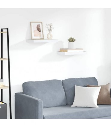vidaXL Floating Wall Shelves 2 pcs Oak and White 50x23.5x3.8 cm MDF