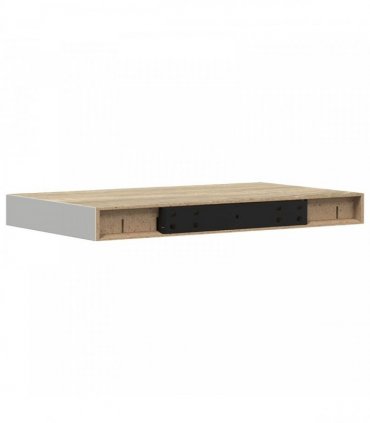 vidaXL Floating Wall Shelves 2 pcs Oak and White 50x23.5x3.8 cm MDF