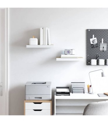 vidaXL Floating Wall Shelves 2 pcs Oak and White 50x23.5x3.8 cm MDF