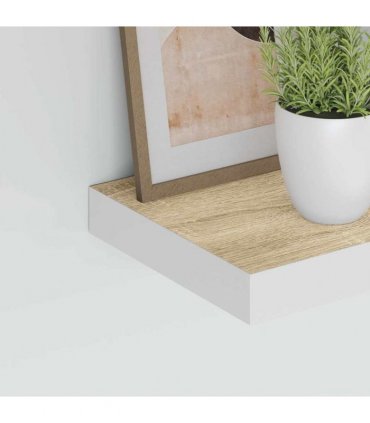 vidaXL Floating Wall Shelves 4 pcs Oak and White 50x23.5x3.8 cm MDF