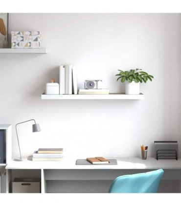 vidaXL Floating Wall Shelf Oak and White 80x23,5x3,8 cm MDF