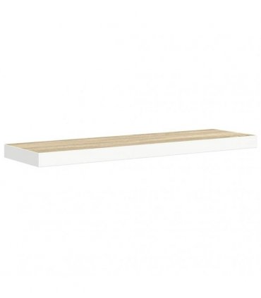vidaXL Floating Wall Shelf Oak and White 80x23,5x3,8 cm MDF