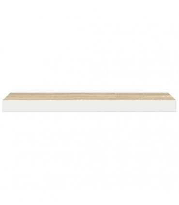 vidaXL Floating Wall Shelf Oak and White 80x23,5x3,8 cm MDF