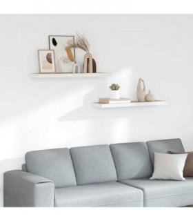 vidaXL Floating Wall Shelves 2 pcs Oak and White 80x23,5x3,8 cm MDF