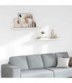 vidaXL Floating Wall Shelves 2 pcs Oak and White 80x23,5x3,8 cm MDF