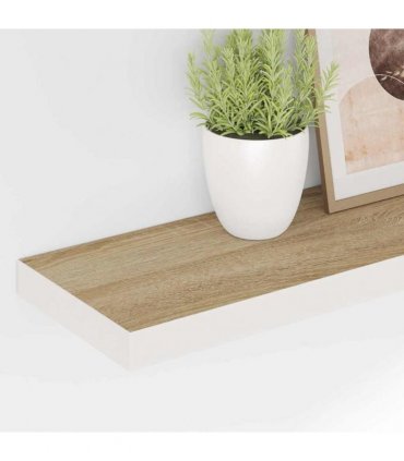 vidaXL Floating Wall Shelves 4 pcs Oak and White 80x23,5x3,8 cm MDF