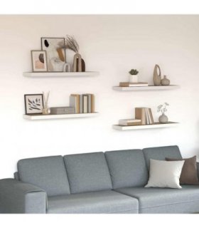 vidaXL Floating Wall Shelves 4 pcs Oak and White 90x23,5x3,8 cm MDF