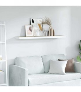 vidaXL Floating Wall Shelf Oak and White 120x23,5x3,8 cm MDF