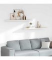 vidaXL Floating Wall Shelves 2 pcs Oak and White 120x23,5x3,8 cm MDF