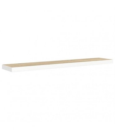 vidaXL Floating Wall Shelves 2 pcs Oak and White 120x23,5x3,8 cm MDF