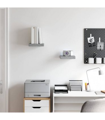 vidaXL Floating Wall Shelves 2 pcs Concrete Grey 23x23,5x3,8 cm MDF