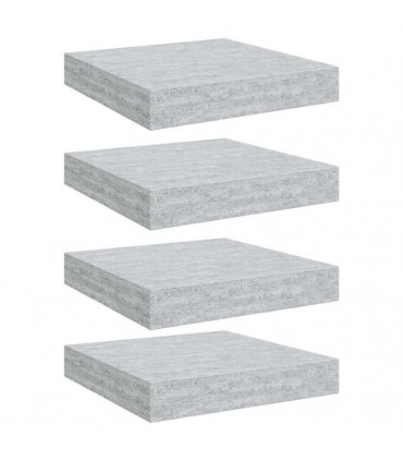 vidaXL Floating Wall Shelves 4 pcs Concrete Grey 23x23,5x3,8 cm MDF