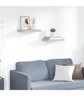 vidaXL Floating Wall Shelves 2 pcs Concrete Grey 40x23.5x3.8 cm MDF