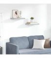 vidaXL Floating Wall Shelves 2 pcs Concrete Grey 40x23.5x3.8 cm MDF