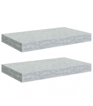 vidaXL Floating Wall Shelves 2 pcs Concrete Grey 40x23.5x3.8 cm MDF