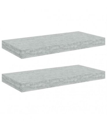 vidaXL Floating Wall Shelves 2 pcs Concrete Grey 50x23.5x3.8 cm MDF