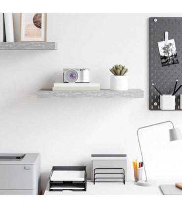 vidaXL Floating Wall Shelf Concrete Grey 60x23,5x3,8 cm MDF