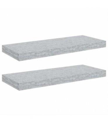 vidaXL Floating Wall Shelves 2 pcs Concrete Grey 60x23,5x3,8 cm MDF