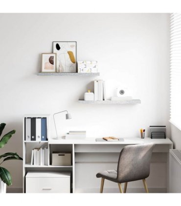 vidaXL Floating Wall Shelves 2 pcs Concrete Grey 80x23,5x3,8 cm MDF
