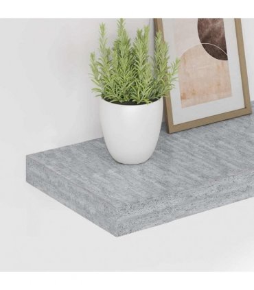 vidaXL Floating Wall Shelves 2 pcs Concrete Grey 80x23,5x3,8 cm MDF