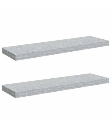 vidaXL Floating Wall Shelves 2 pcs Concrete Grey 80x23,5x3,8 cm MDF