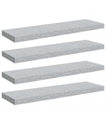 vidaXL Floating Wall Shelves 4 pcs Concrete Grey 80x23,5x3,8 cm MDF