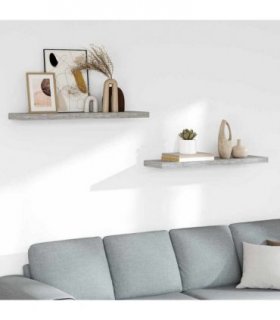vidaXL Floating Wall Shelves 2 pcs Concrete Grey 90x23,5x3,8 cm MDF