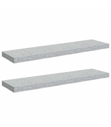 vidaXL Floating Wall Shelves 2 pcs Concrete Grey 90x23,5x3,8 cm MDF