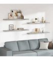 vidaXL Floating Wall Shelves 4 pcs Concrete Grey 120x23,5x3,8 cm MDF