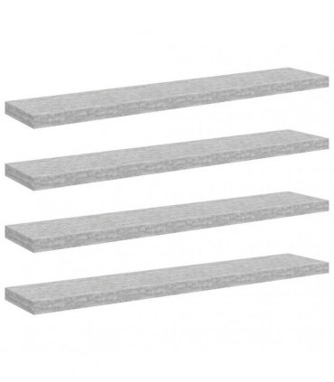 vidaXL Floating Wall Shelves 4 pcs Concrete Grey 120x23,5x3,8 cm MDF