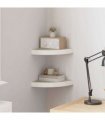 vidaXL Wall Corner Shelves 2 pcs Oak and White 25x25x3,8 cm MDF