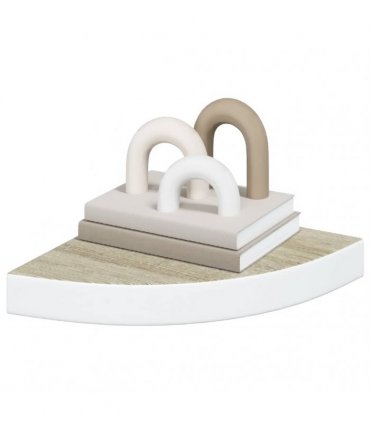 vidaXL Wall Corner Shelves 2 pcs Oak and White 25x25x3,8 cm MDF