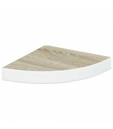 vidaXL Wall Corner Shelves 2 pcs Oak and White 25x25x3,8 cm MDF