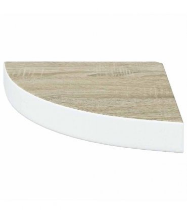 vidaXL Wall Corner Shelves 4 pcs Oak and White 25x25x3,8 cm MDF