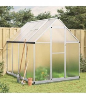 vidaXL Greenhouse with Base Frame Silver 224x169x202 cm Aluminium