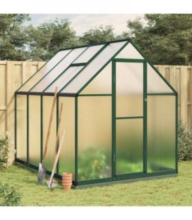 vidaXL Greenhouse with Base Frame Green 224x169x202 cm Aluminium