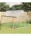 vidaXL Greenhouse with Base Frame Silver 445x169x195 cm Aluminium