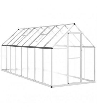 vidaXL Greenhouse with Base Frame Silver 445x169x195 cm Aluminium