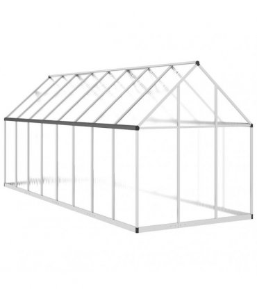 vidaXL Greenhouse with Base Frame Silver 445x169x195 cm Aluminium