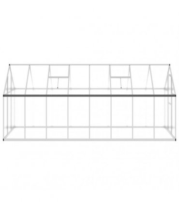 vidaXL Greenhouse with Base Frame Silver 445x169x195 cm Aluminium