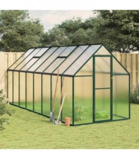 vidaXL Greenhouse with Base Frame Green 445x169x195 cm Aluminium
