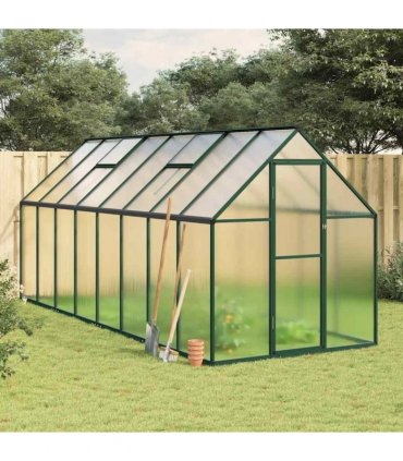 vidaXL Greenhouse with Base Frame Green 445x169x195 cm Aluminium