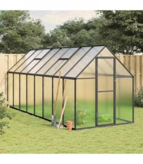vidaXL Greenhouse with Base Frame Anthracite 445x169x195 cm Aluminium
