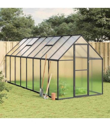 vidaXL Greenhouse with Base Frame Anthracite 445x169x195 cm Aluminium