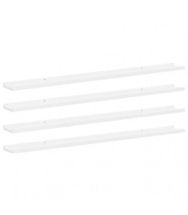 vidaXL Wall Shelves 4 pcs High Gloss White 115x9x3 cm