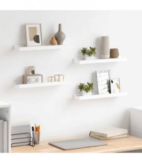 vidaXL Wall Shelves 4 pcs White 40x9x3 cm