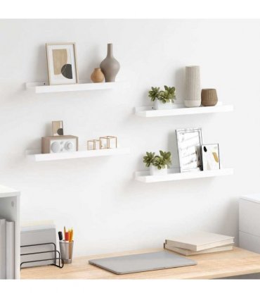 vidaXL Wall Shelves 4 pcs White 40x9x3 cm
