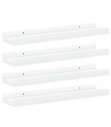 vidaXL Wall Shelves 4 pcs White 40x9x3 cm
